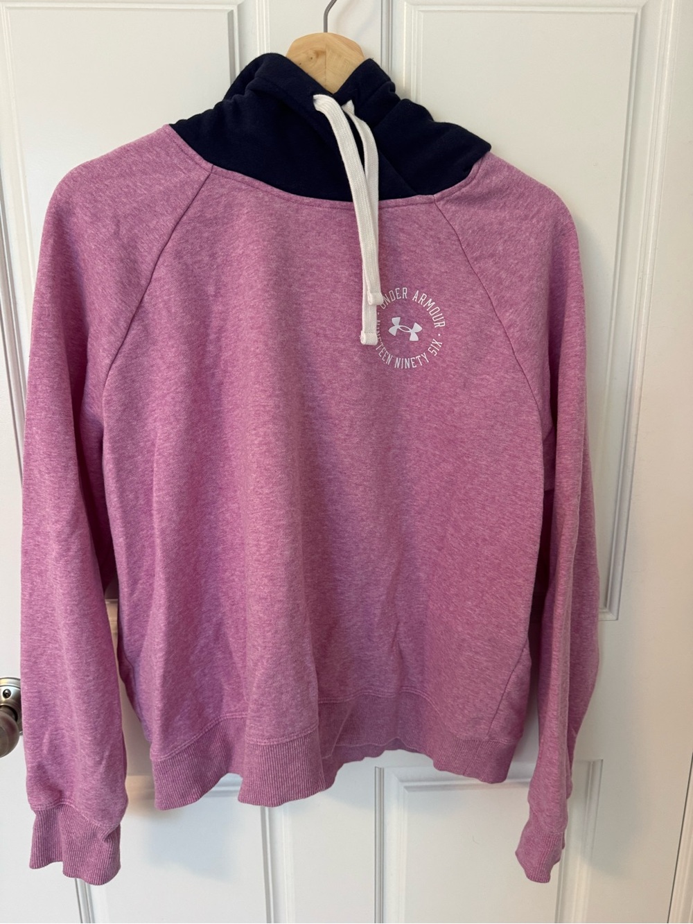 Under Armour Women's Heather Pink Pullover with Black Hood